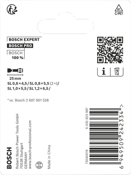 BOSCH PRO SL Impact Bit Set, 25 mm, 5-tlg