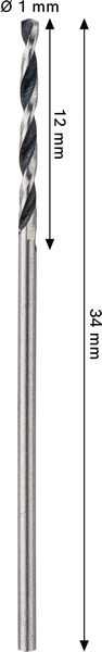 BOSCH Metal HSS Spiralbohrer, 1 x 12 x 34 mm, CYL-Schaft, 2-teilig BOSCH Metal HSS Spiralbohrer, 1 x 12 x 34 mm, CYL-Schaft, 2-teilig