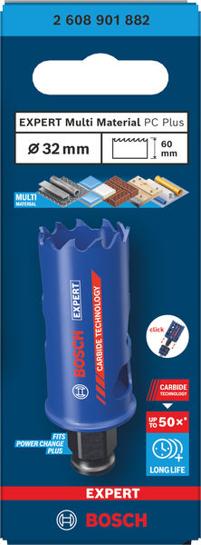 BOSCH EXPERT Multi Material Power Change Plus-Lochsäge, 32 x 60 mm