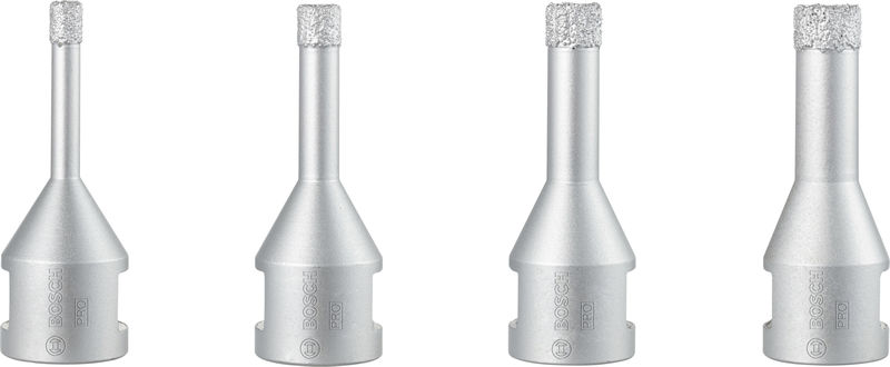 BOSCH PRO Ceramic Trockenbohrkronen-Set, 6x30, 8x30, 10x30, 12x30 mm, M14, 4-tlg. BOSCH PRO Ceramic Trockenbohrkronen-Set, 6x30, 8x30, 10x30, 12x30 mm, M14, 4-tlg.