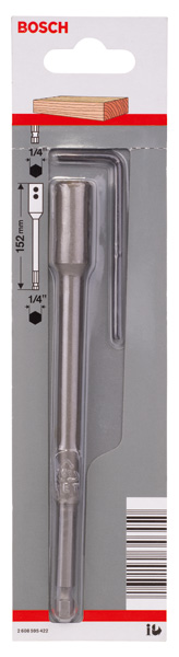 BOSCH Verlängerung 1/4-Zoll, Sechskantschaft für Flachfräsbohrer Self Cut Speed, 152mm BOSCH Verlängerung 1/4-Zoll, Sechskantschaft für Flachfräsbohrer Self Cut Speed, 152mm