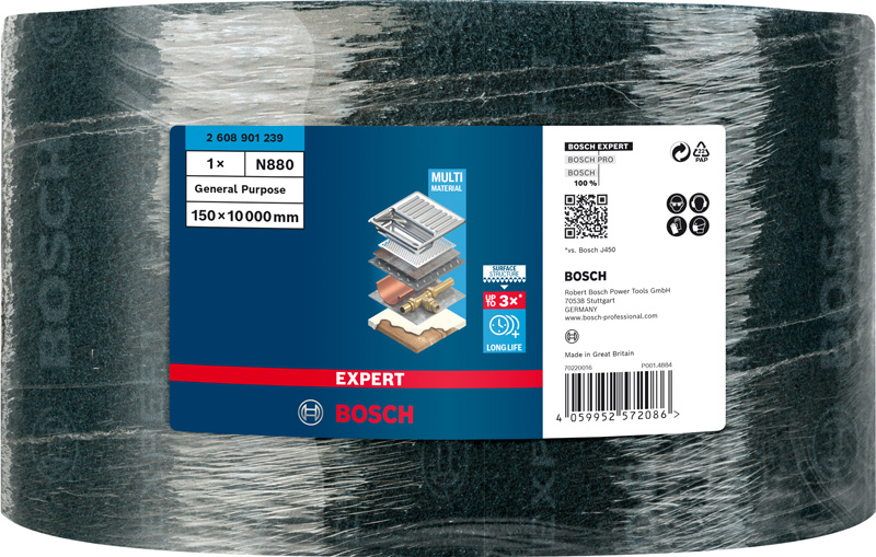 BOSCH EXPERT N880 Vliesrolle, 150x10mm, Sehr feines Mehrzweck